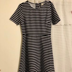 H&M Black and White Striped Dress